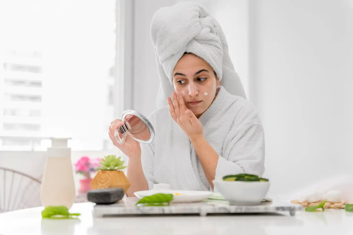 Natural skincare products and ingredients showing comparison with scientific formulations