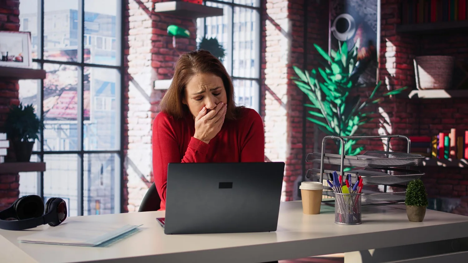 Woman experiencing severe menstrual pain and discomfort